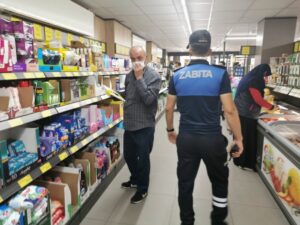 Kırıkkale’de zabıtadan iş yerlerine korona virüs denetimi