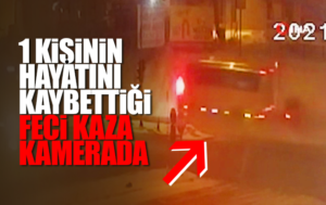 Otobüs ile taksinin çarpıştığı feci kaza kamerada