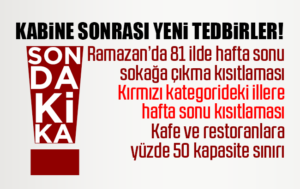 Ramazan’da 81 ilin tamamına sokağa çıkma kısıtlaması