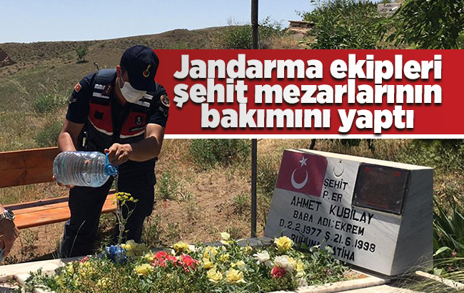 Kırıkkale’de jandarma şehit mezarlarının bakımını yaptı