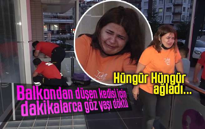Balkondan düşen kedisi için dakikalarca göz yaşı döktü