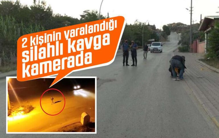 2 kişinin yaralandığı silahlı kavga kamerada