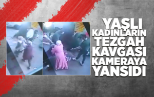 Yaşlı kadınların tezgah kavgası kameralara yansıdı