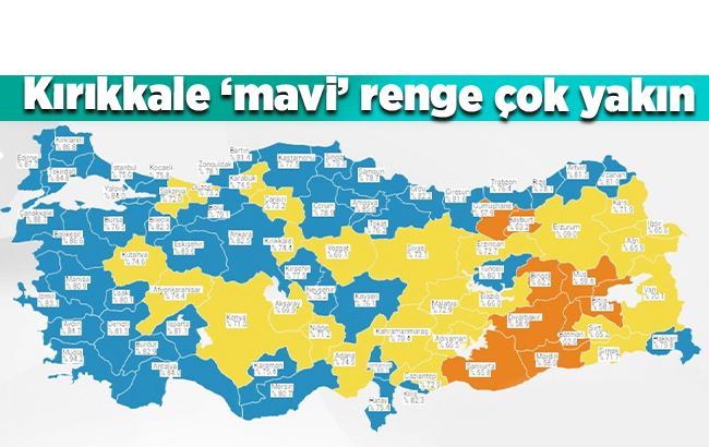 Kırıkkale ’mavi’ renge çok yakın