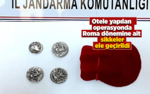 Roma dönemine ait sikkeler, otel odasında ele geçirildi
