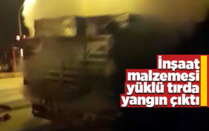Kırıkkale’de inşaat malzemesi yüklü tırda çıkan yangın büyümeden söndürüldü