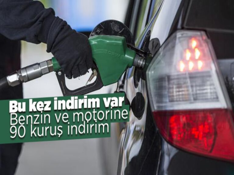 Benzin ve motorine 90 kuruş indirim