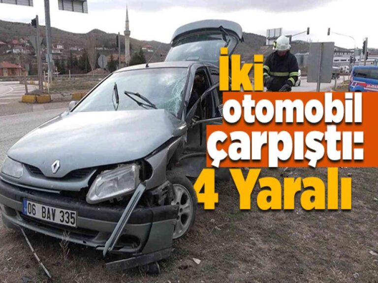 Kırıkkale’de iki otomobil çarpıştı: 4 yaralı