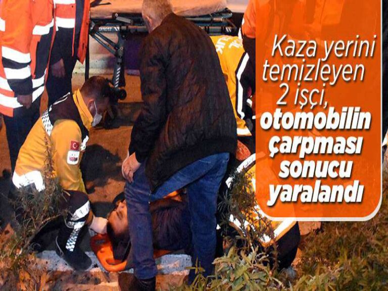 Kırıkkale’de kaza yerini temizleyen 2 işçi, otomobilin çarpması sonucu yaralandı