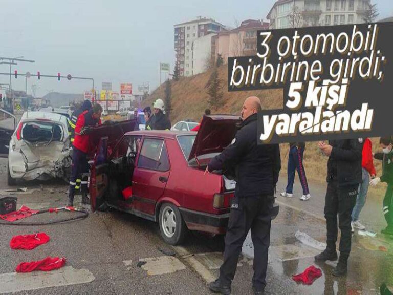 Kırıkkale’de zincirleme trafik kazası: 5 yaralı