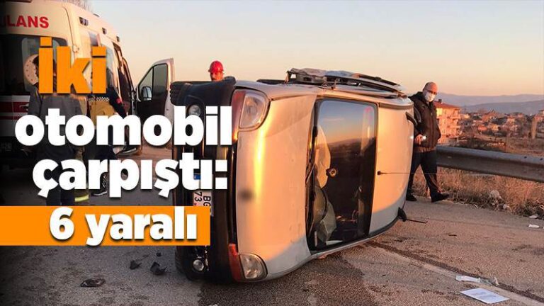 Kırıkkale’de iki otomobil çarpıştı: 6 yaralı