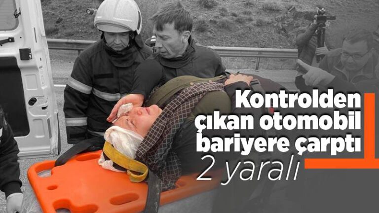 Kontrolden çıkan otomobil bariyere çarptı