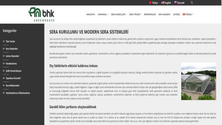 Modern Sera Kurulumu