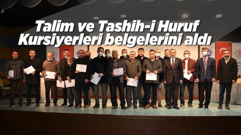 Talim ve Tashih-i Huruf Kursiyerleri belgelerini aldı