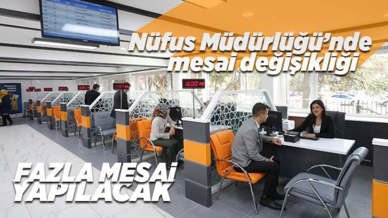 Nüfus Müdürlüğünde mesai değişikliği