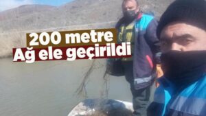 Kızılırmak’tan 200 metre ağ çıkartıldı