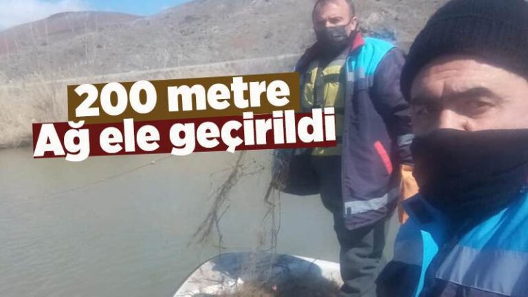 Kızılırmak’tan 200 metre ağ çıkartıldı