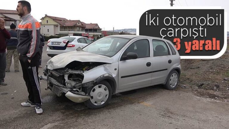 Kırıkkale’de iki otomobil çarpıştı: 3 yaralı