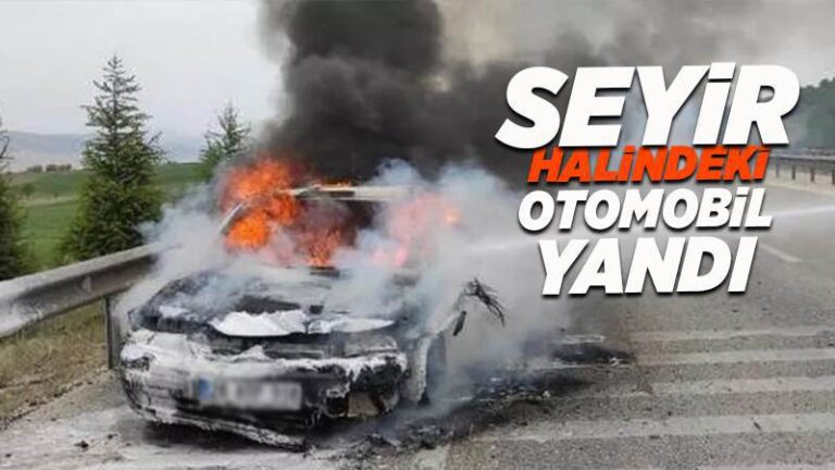 Seyir halindeki otomobil yandı