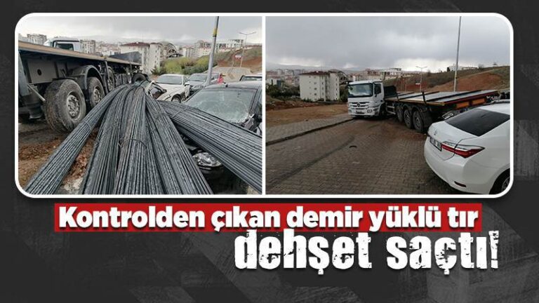 Demir yüklü tır dehşet saçtı!