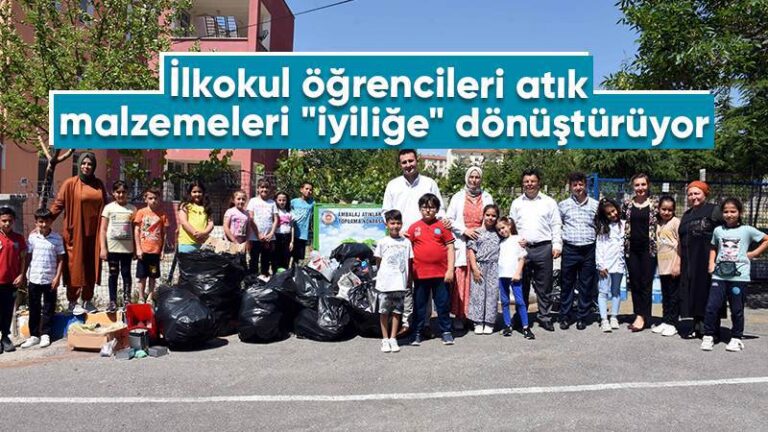 İlkokul öğrencileri atık malzemeleri “iyiliğe” dönüştürüyor
