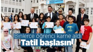 Öğrenciler karne aldı, tatil başladı