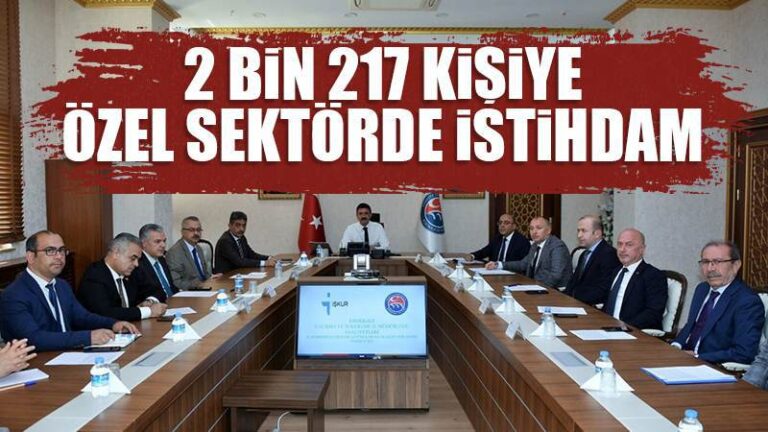 2 bin 217 kişiye özel sektörde istihdam