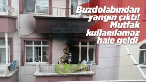 Buzdolabından yangın çıktı! Mutfak kullanılamaz hale geldi