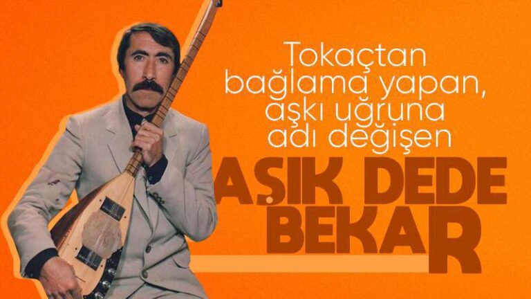 Tokaçtan bağlama yapan aşık Dede Bekar