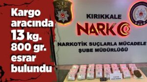 Kargo aracında 13 kilo 800 gram esrar bulundu