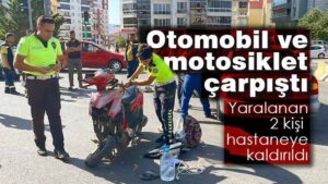 Otomobil ve motosiklet çarpıştı