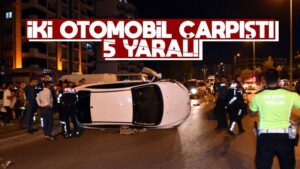 İki otomobilin çarpıştığı kazada 5 kişi yaralandı 