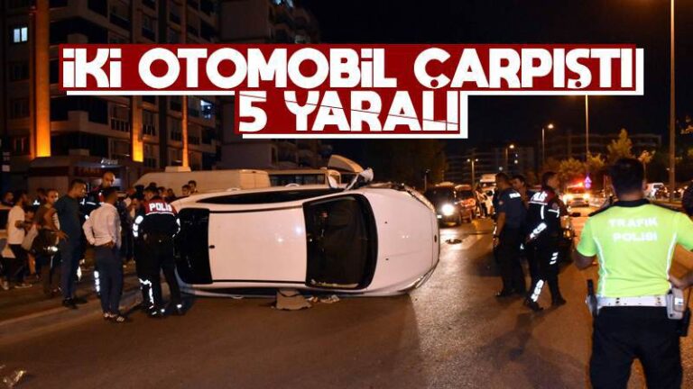 İki otomobilin çarpıştığı kazada 5 kişi yaralandı 