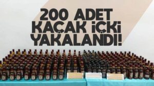 Ticari takside 200 adet kaçak içki ele geçirildi 
