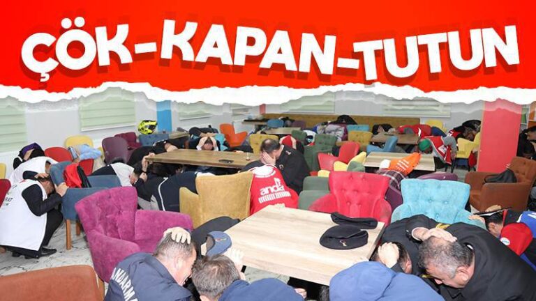 Çök-kapan-tutun tatbikatı gerçekleştirildi
