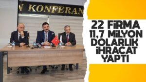 22 firma 11.7 milyon dolarlık ihracat yaptı