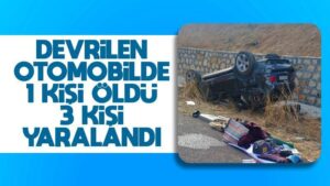 Devrilen otomobilde 1 kişi öldü, 3 kişi yaralandı