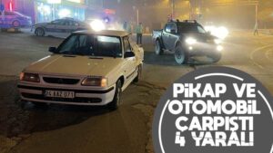 Kırıkkale’de pikap ve otomobilin çarpıştığı kazada 4 kişi yaralandı