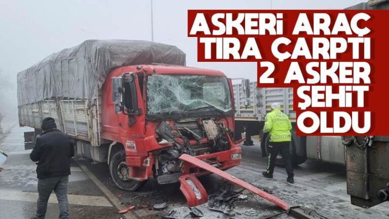Askeri araç tıra çarptı, 2 asker şehit oldu