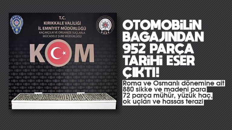 Otomobil bagajından tarihi eser çıktı!