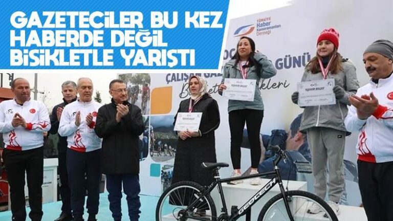 Gazeteciler bu kez haberde değil, bisikletle yarıştı