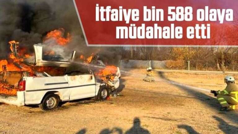 İtfaiye bin 588 olaya müdahale etti  