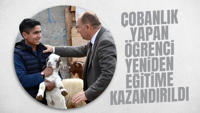 Kırıkkale’de çobanlık yapan öğrenci yeniden eğitime kazandırıldı