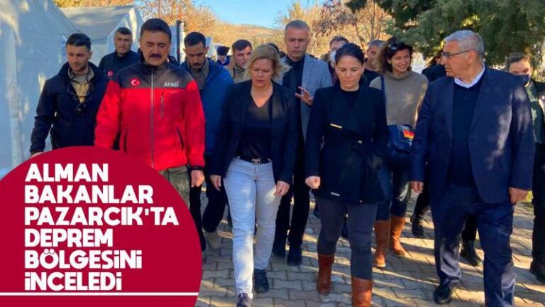 Alman bakanlar Pazarcık’ta deprem bölgesini inceledi