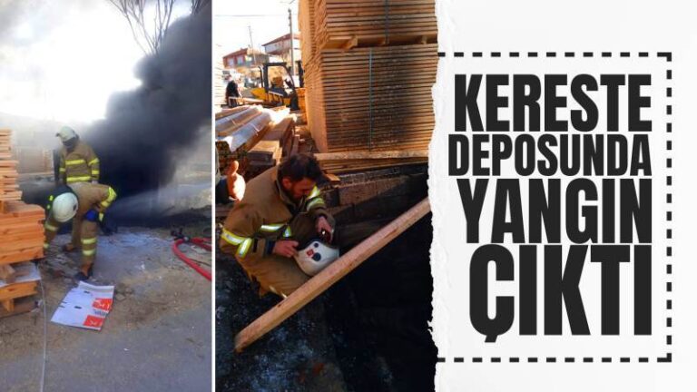 Kereste deposunda yangın çıktı