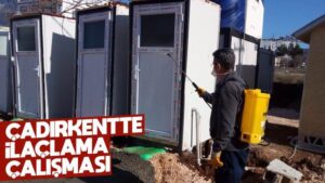 Çadırkentte ilaçlama çalışması