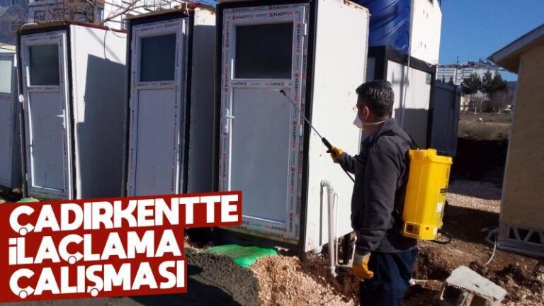 Çadırkentte ilaçlama çalışması