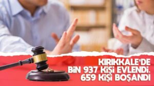 Kırıkkale’de bin 937 kişi evlendi, 659 kişi boşandı
