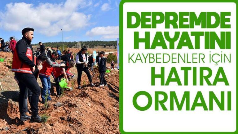 Depremde hayatını kaybedenler için hatıra ormanı