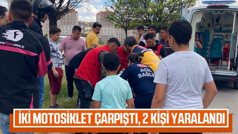 İki motosiklet çarpıştı, 2 kişi yaralandı